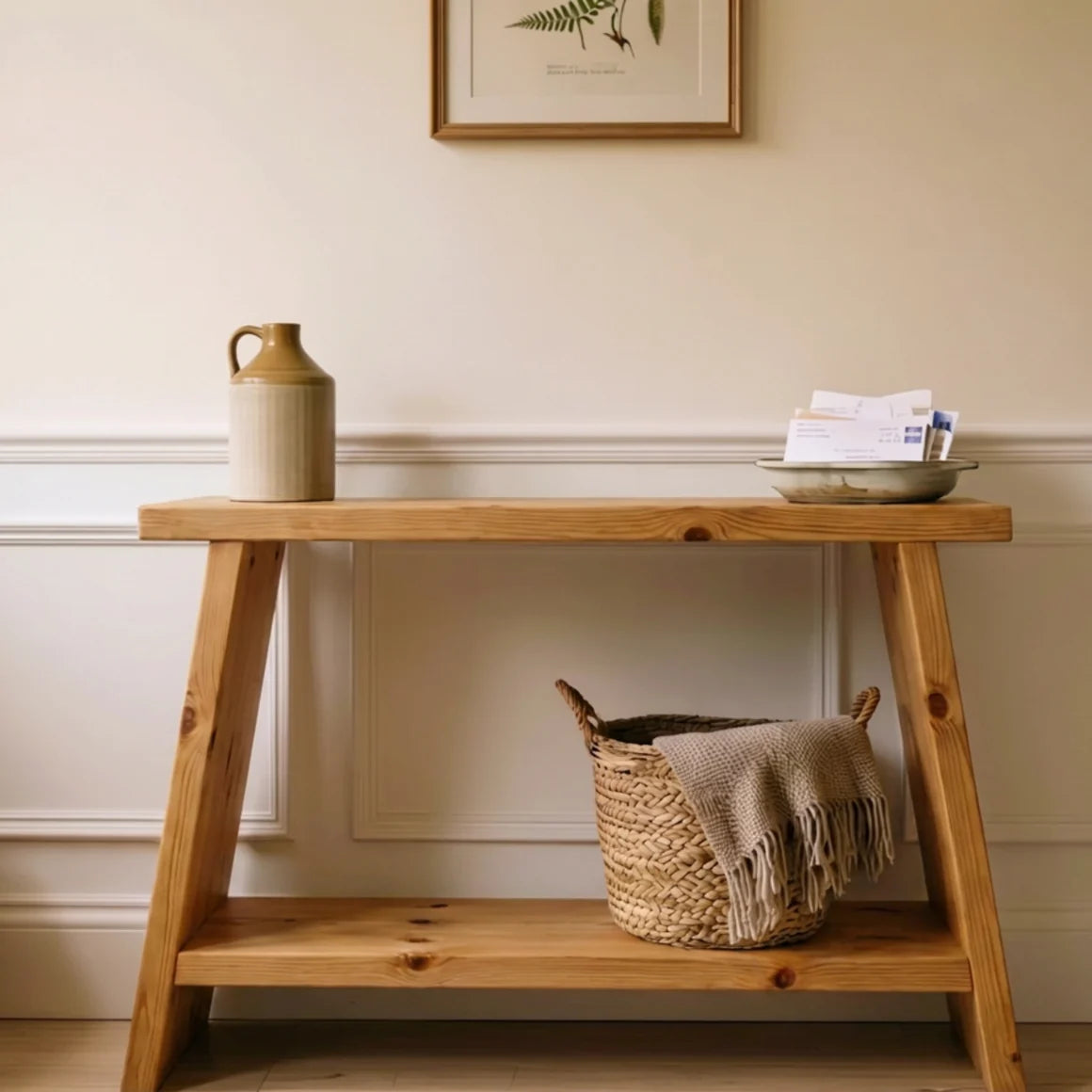 Wooden Console Table with shelf