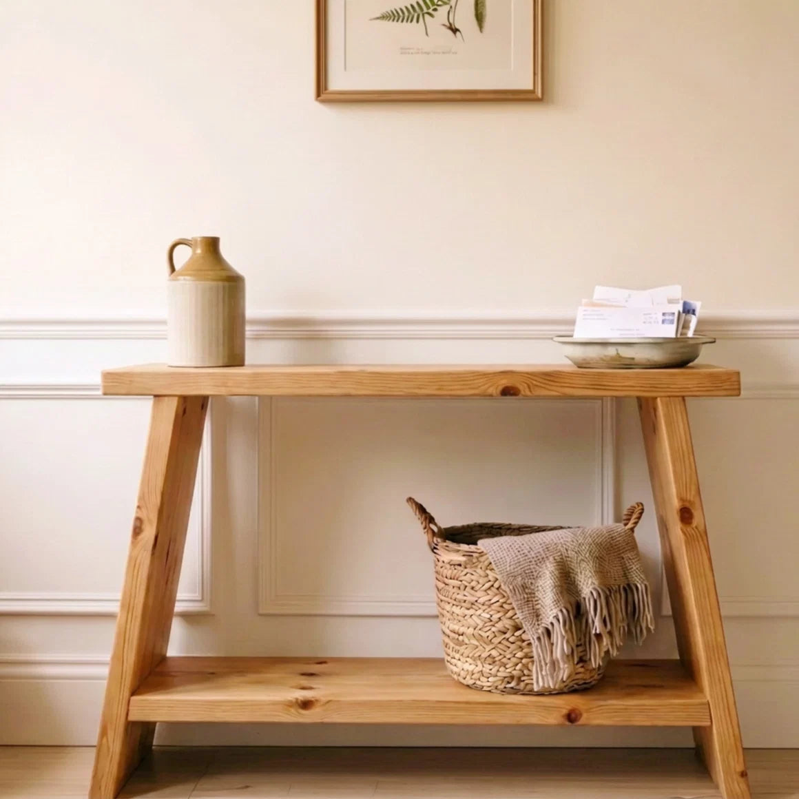 Wooden Console Table with shelf